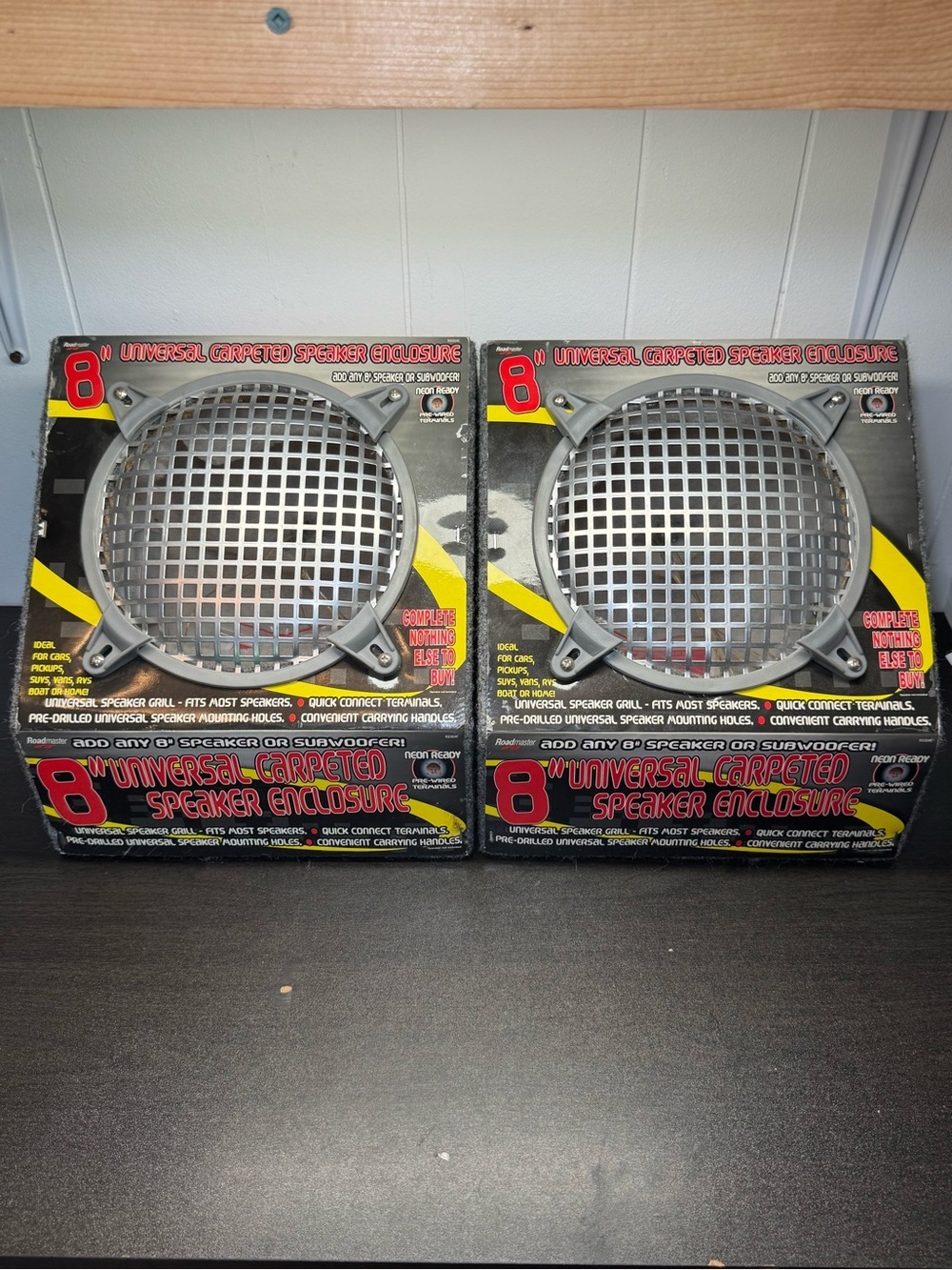 2 Roadmaster RSE80HC 8" Universal Carpeted Speaker/Subwoofer Enclosures NEW